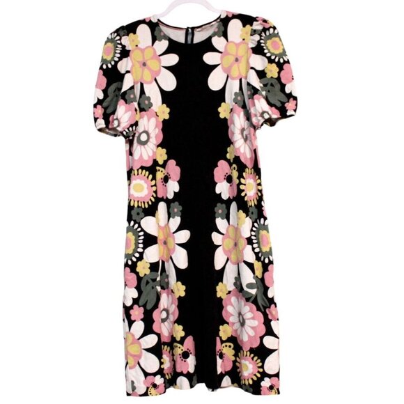 Boden Dress Size 8 Multicolor Floral Puff Sleeve Pop Art Preppy Colorful Retro - Picture 1 of 13